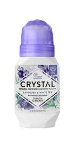 Crystal Mineral Deodorant Roll-On, Lavender & White Tea, Purple, 2.25 Fl Oz - Concordia Style Boutique
