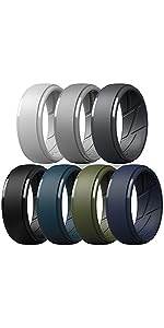 ThunderFit Silicone Wedding Rings for Men, Breathable Step Edge 2 Layer - 10 mm Width - 2.3 mm Thick - Concordia Style Boutique
