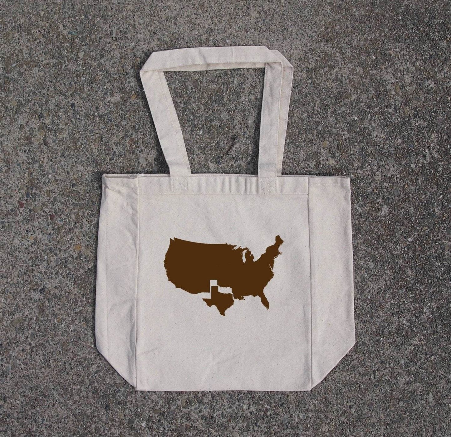 Texas- cotton canvas natural tote bag - Concordia Style Boutique