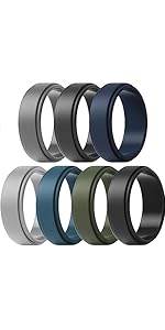 ThunderFit Silicone Wedding Rings for Men, Breathable Step Edge 2 Layer - 10 mm Width - 2.3 mm Thick - Concordia Style Boutique