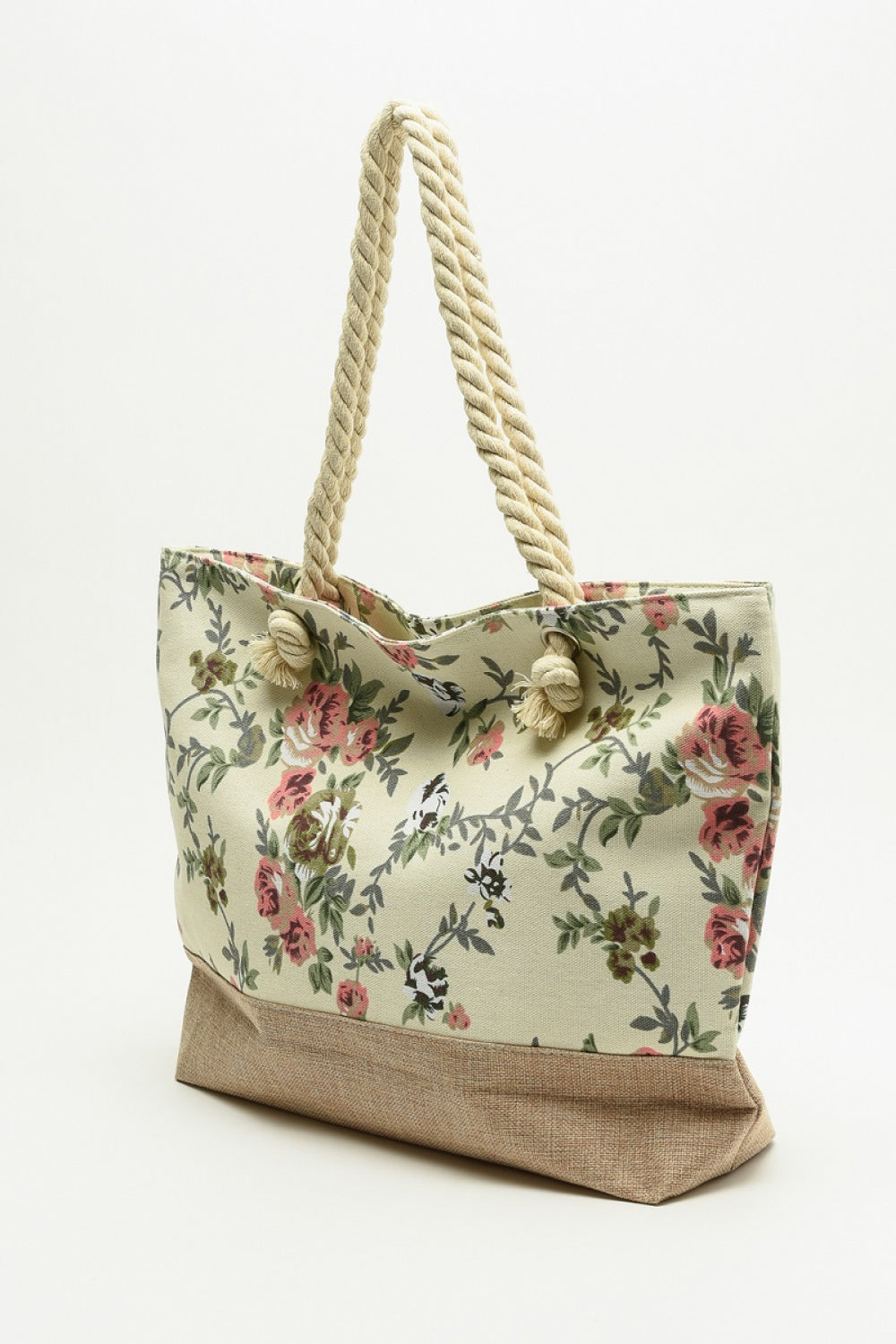 Justin Taylor Floral Rope Handle Tote - Premium from Trendsi - Just $14.14! Shop now at Concordia Style Boutique
