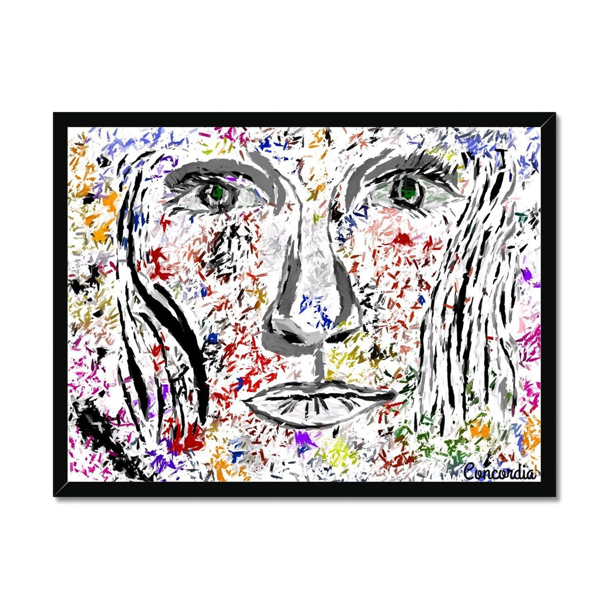 Woman in Color Framed Print