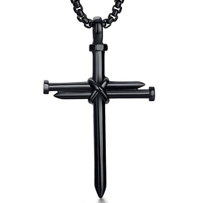 Fashion Arrow Necklace for Men - Black Metal Punk POP Cross Pendant Necklace - A Trendy Simple Fashion Accessory. - Concordia Style Boutique