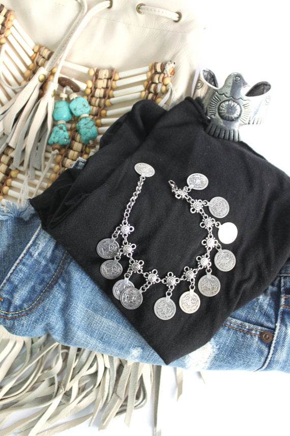 Charm Coin Tassel Anklet - Concordia Style Boutique
