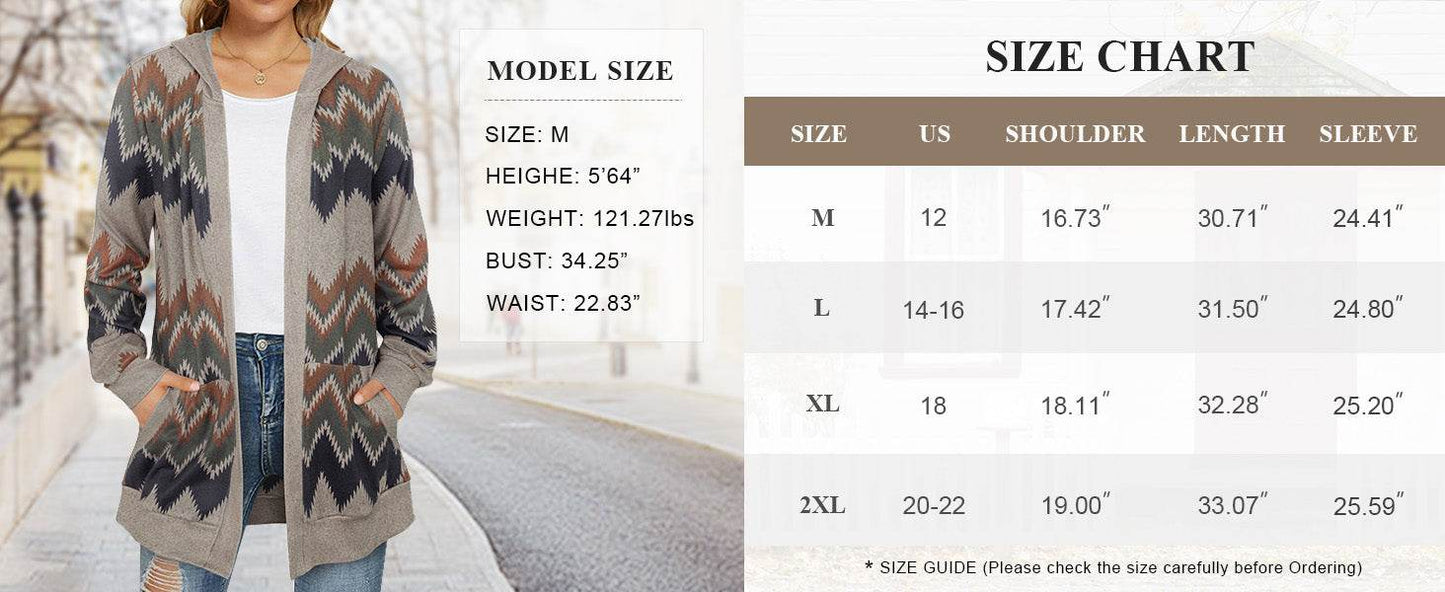 Miusey Womens Long Sleeve Open Front Hoodie Knit Cardigans with Pockets - Concordia Style Boutique