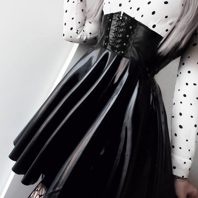 Leather Lace Up Skirt