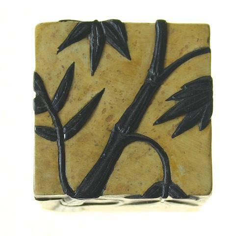 Bamboo Design - Small Cube Soapstone Trinket Decor BoxHeart