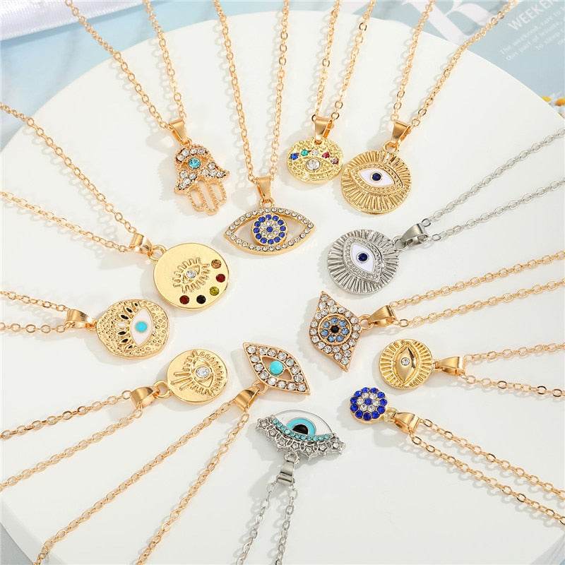 Crystal Turkish Evil Eye Necklace - Concordia Style Boutique