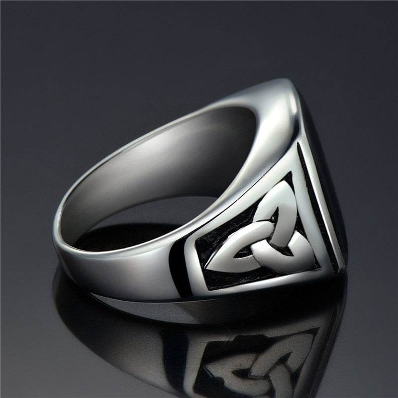 Punk Titanium Steel Ring for Men Jewelry Valknut Signet Ring Odin Symbol Norse Viking Biker Finger Ring Trendy Male Jewelry Gift - Concordia Style Boutique