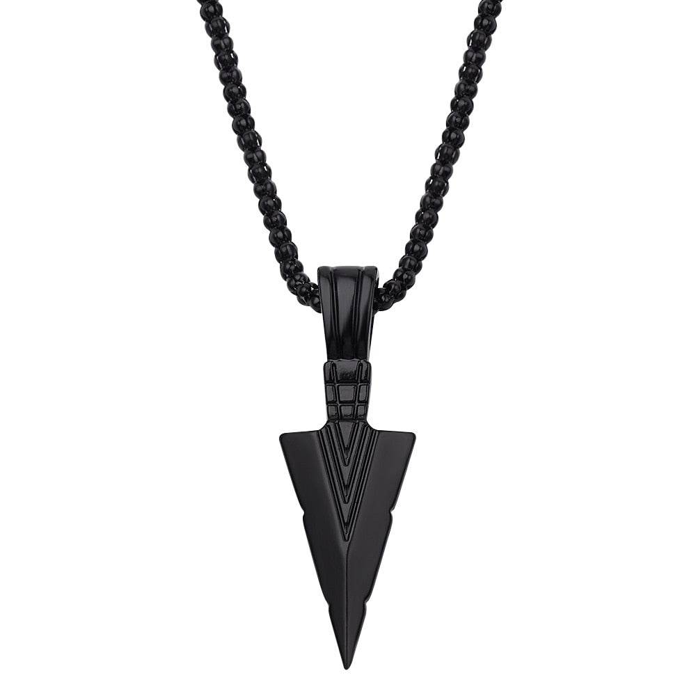 Fashion Arrow Necklace for Men - Black Metal Punk POP Cross Pendant Necklace - A Trendy Simple Fashion Accessory. - Concordia Style Boutique