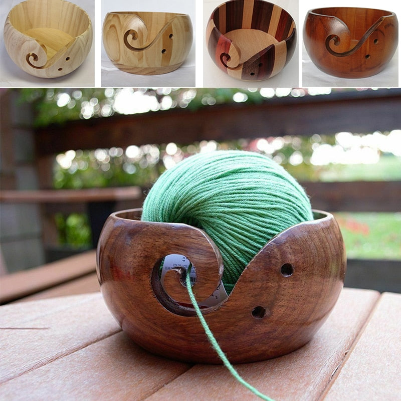 Natural Wooden Yarn Storage Bowl - Concordia Style Boutique