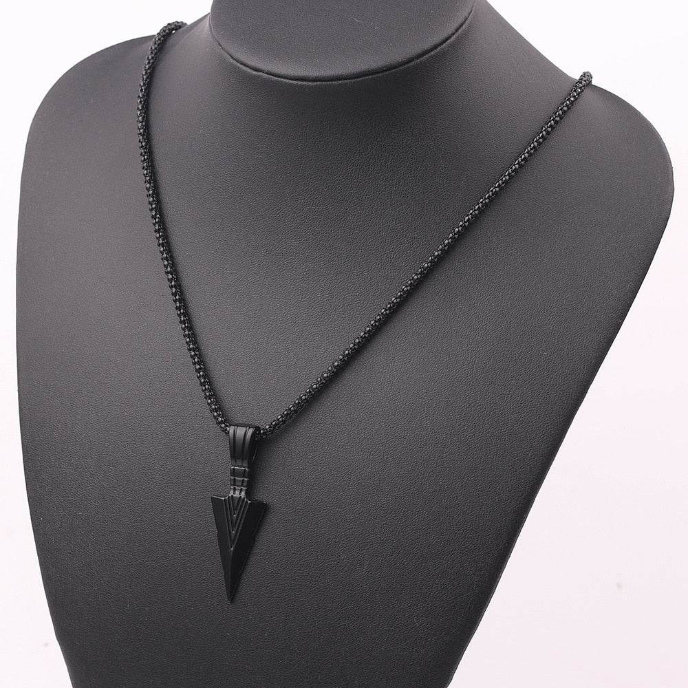 Fashion Arrow Necklace for Men - Black Metal Punk POP Cross Pendant Necklace - A Trendy Simple Fashion Accessory. - Concordia Style Boutique