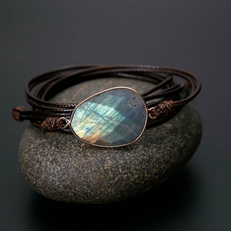 Rope Wrap Bracelet Natural Stones - Concordia Style Boutique