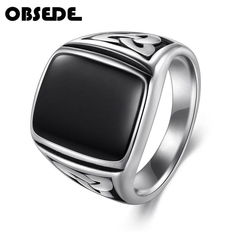 Punk Titanium Steel Ring for Men Jewelry Valknut Signet Ring Odin Symbol Norse Viking Biker Finger Ring Trendy Male Jewelry Gift - Concordia Style Boutique