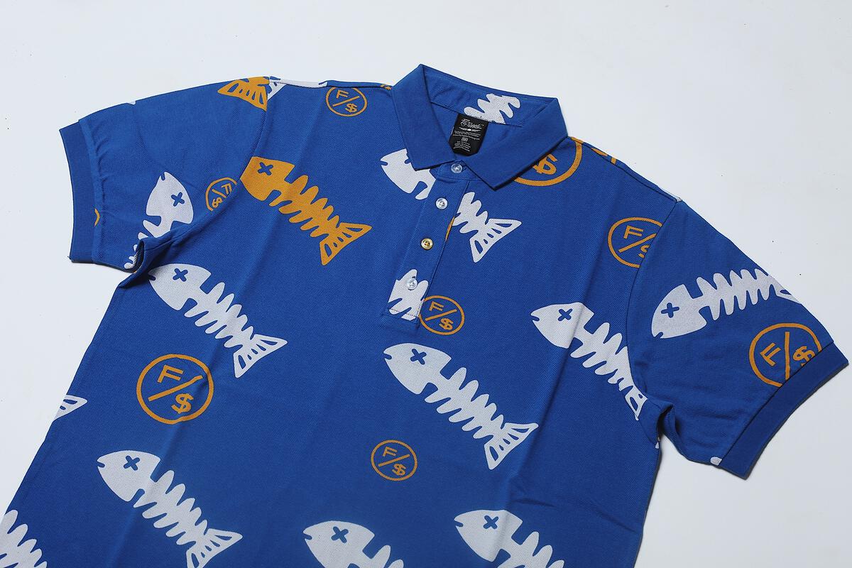 Fishscale Polo (Blue) - Concordia Style Boutique