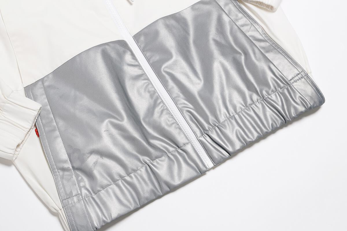 Happy Pockets Windbreaker Zip-Up Jacket (White) - Concordia Style Boutique