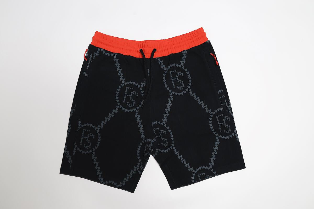 FS Intarsia Hearts Shorts (Black) - Concordia Style Boutique