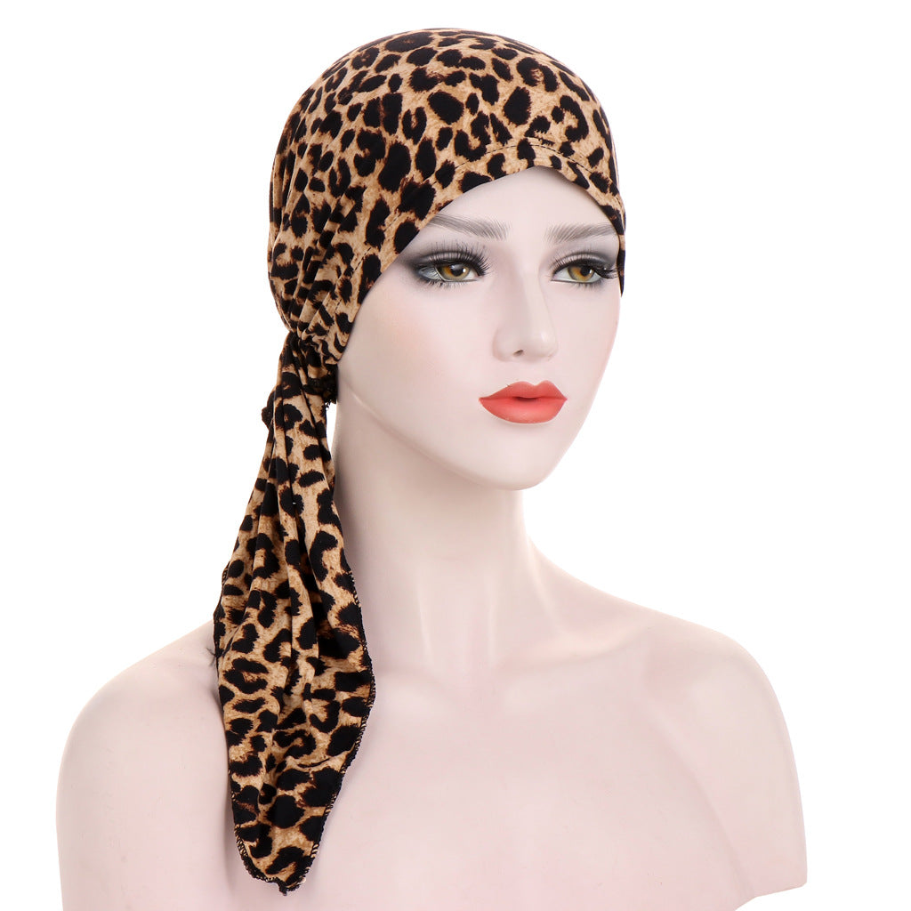 Curved Tail Turban Hat Flower Cloth Pullover - Premium head wrap from Concordia Style Boutique - Just $13.98! Shop now at Concordia Style Boutique