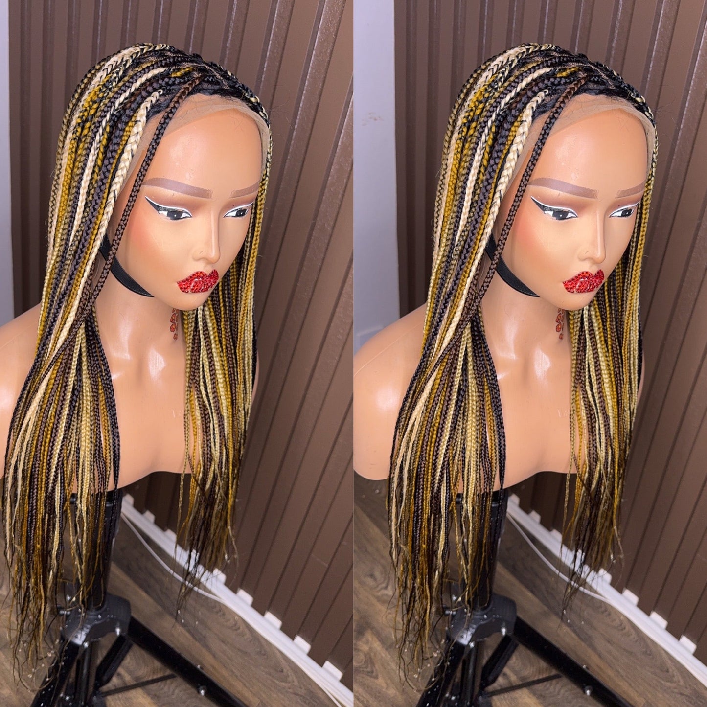 22 inches mix color knotless braided wig