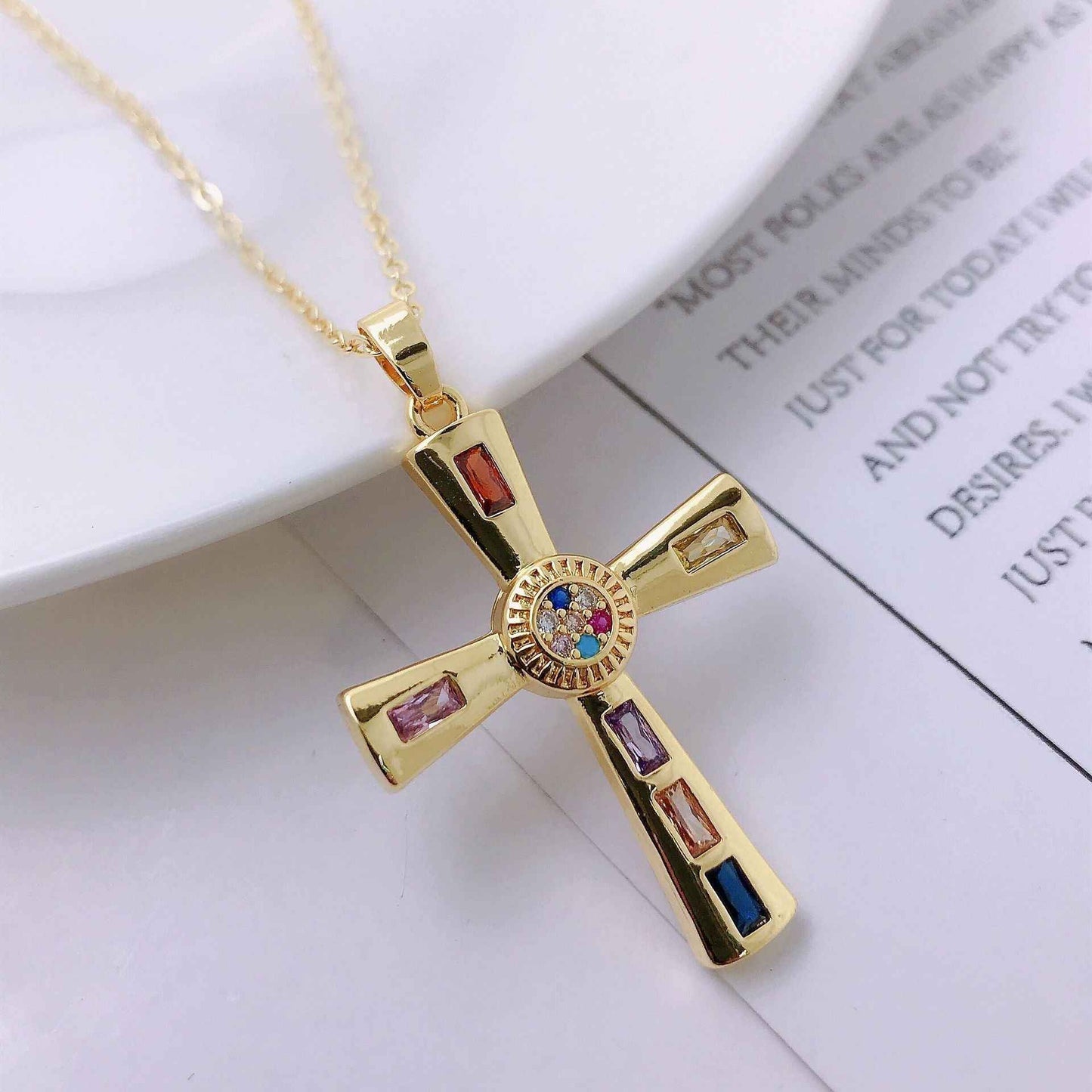 Niche Personality Hip Hop Men's Cross Necklace Pendant - Hip Hop Men's Cross Necklace