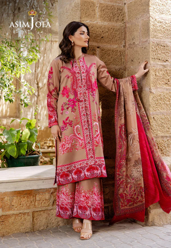 Asim Jofa - AJPB-202 3 Piece Printed Charmeuse Silk