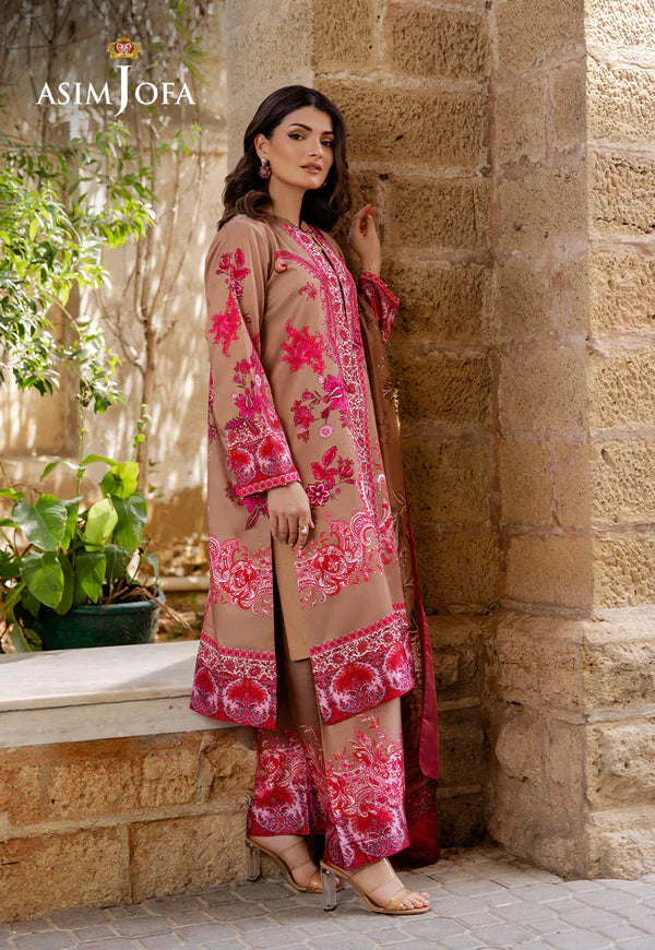 Asim Jofa - AJPB-202 3 Piece Printed Charmeuse Silk