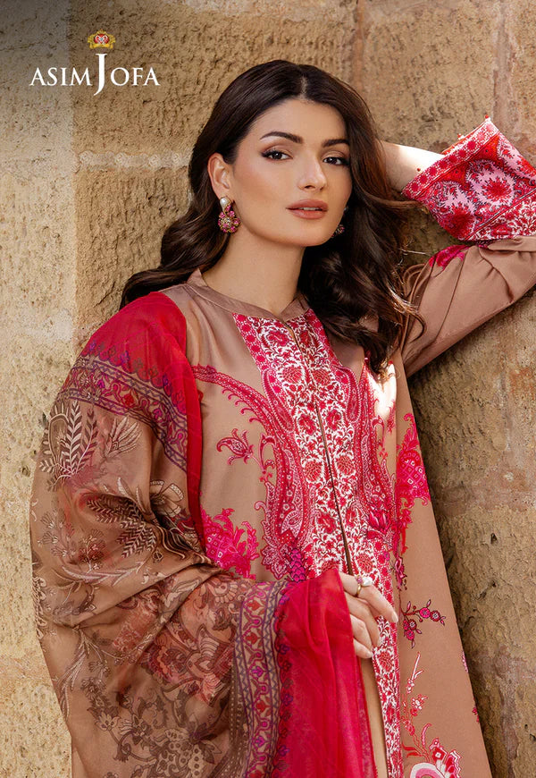 Asim Jofa - AJPB-202 3 Piece Printed Charmeuse Silk