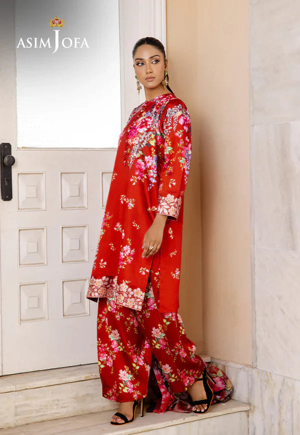 Asim Jofa - AJPB-197 3 Piece Printed Charmeuse Silk