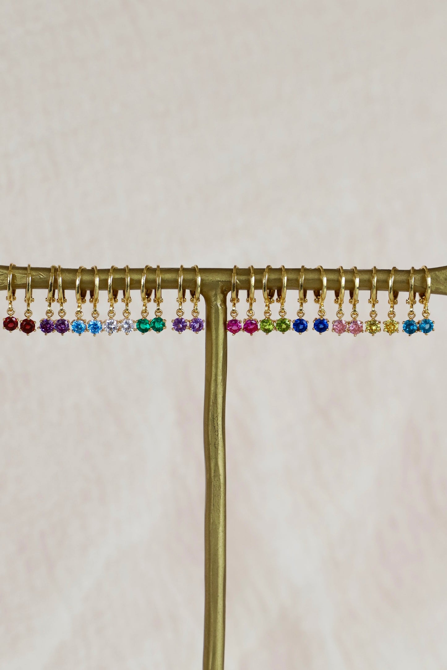 ROUND BIRTHSTONE HUGGIES - Concordia Style Boutique