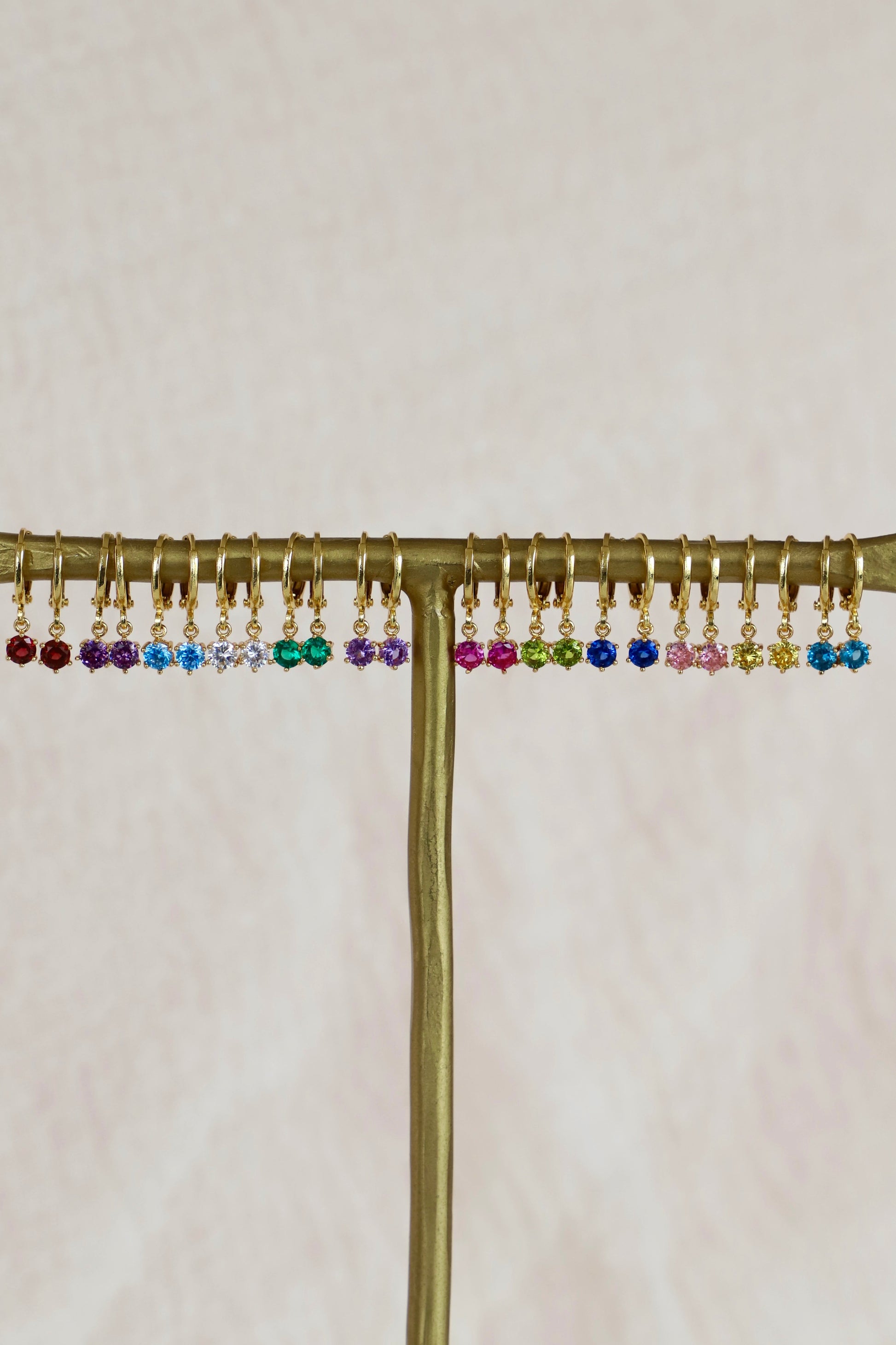 ROUND BIRTHSTONE HUGGIES - Concordia Style Boutique