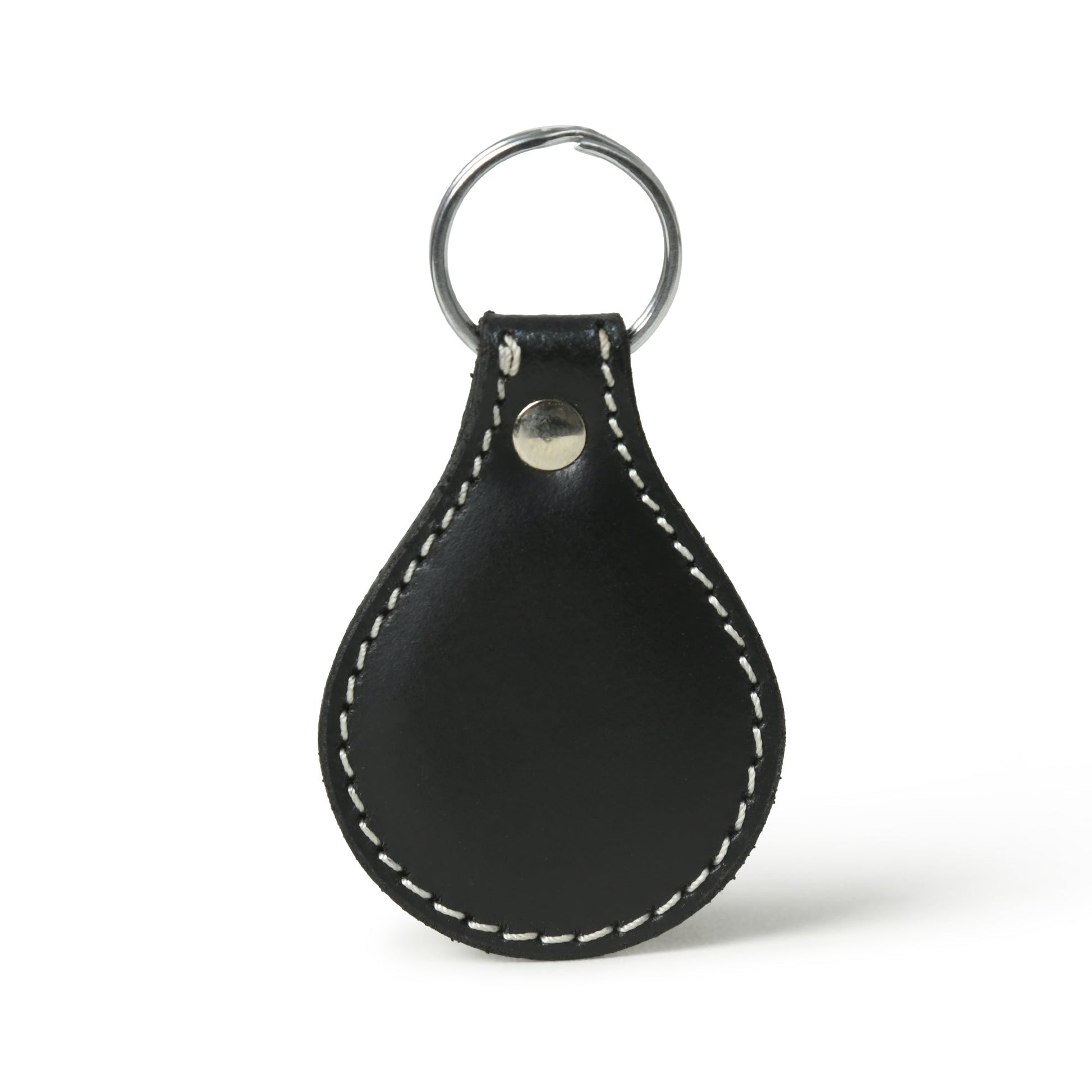 Black Oval Leather Keyring - Concordia Style Boutique