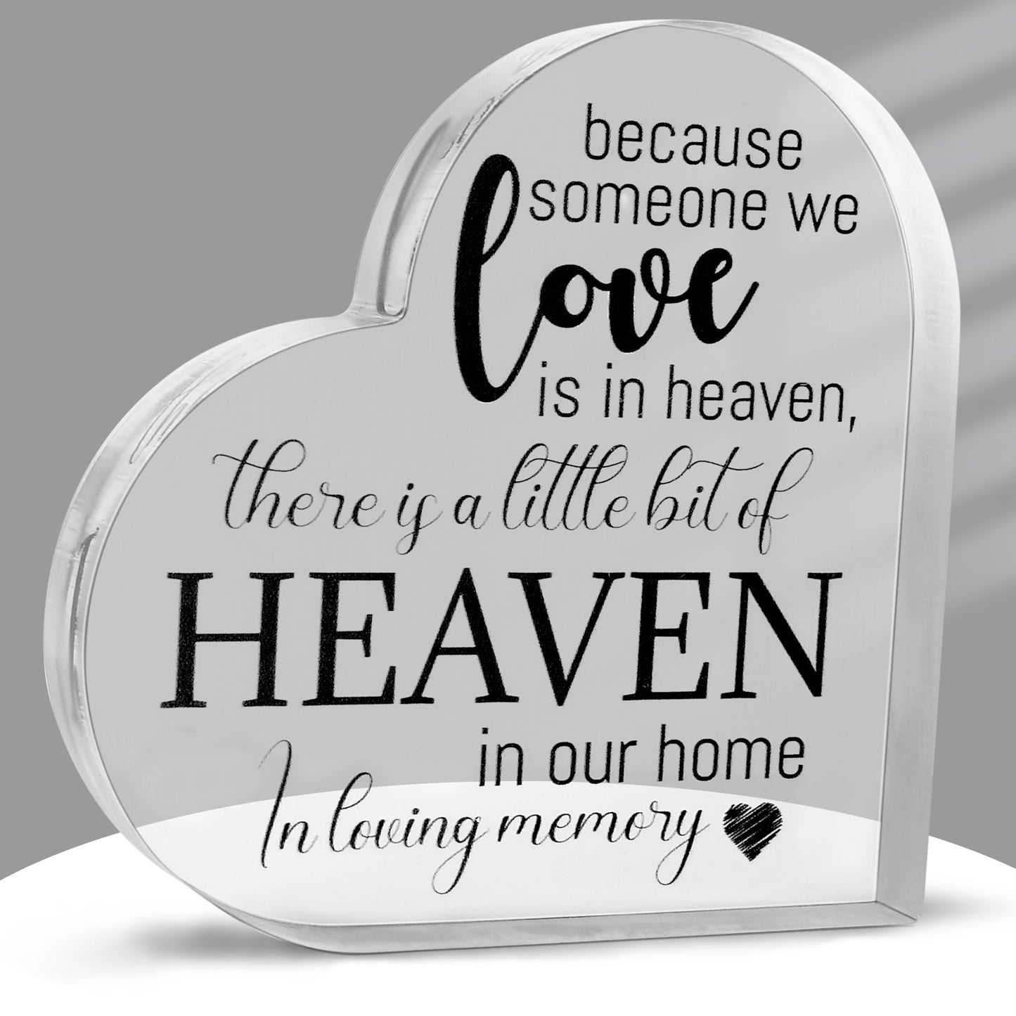 Acrylic Memorial Heart - Heaven In Our Home - Concordia Style Boutique
