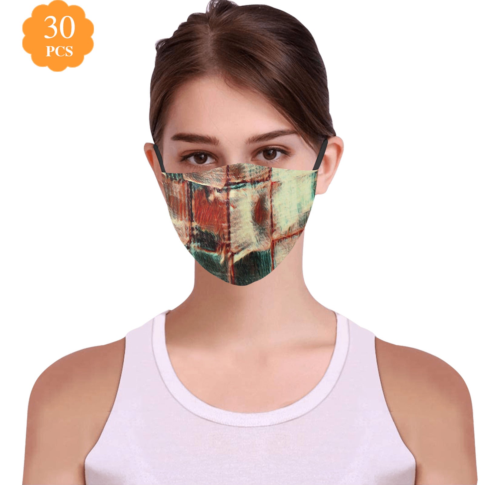 Cotton Fabric Dust Mask With Adjustable Strip - "Square Dance" - Premium  from Concordia Style Boutique - Just $22.54! Shop now at Concordia Style Boutique