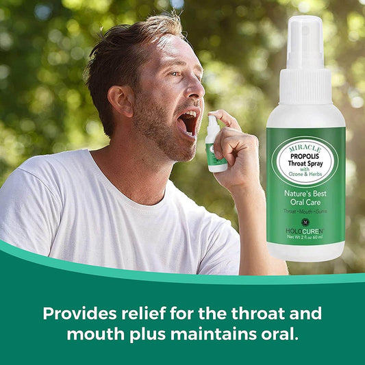 2 oz Miracle Propolis Throat Spray  with 7 other herbs for Flu season and Allergies