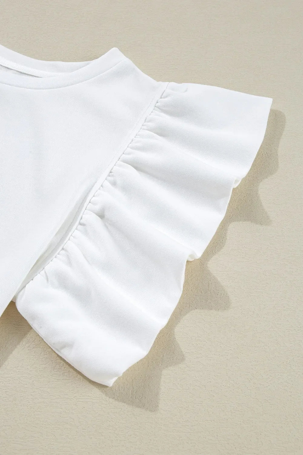 Floral Crochet Patched Ruffled Sleeve Crewneck Blouse - Concordia Style Boutique