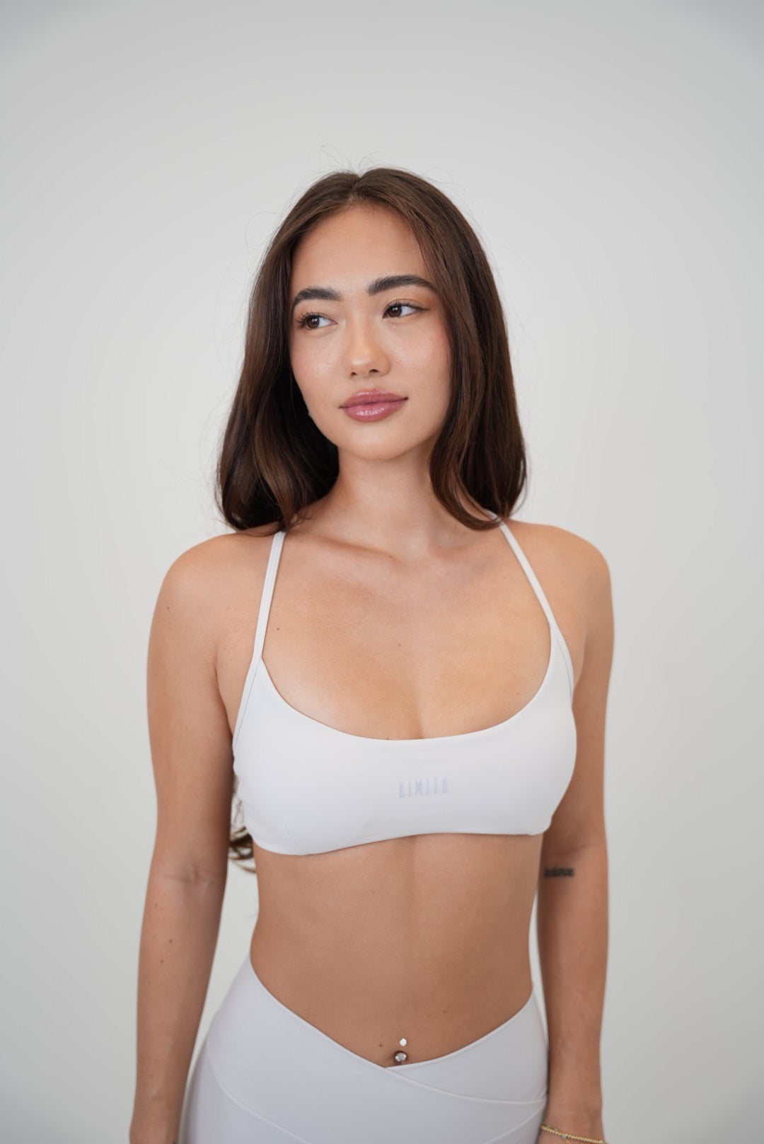 My Time Is Divine Lime White Cross-Back Butter Soft Bra