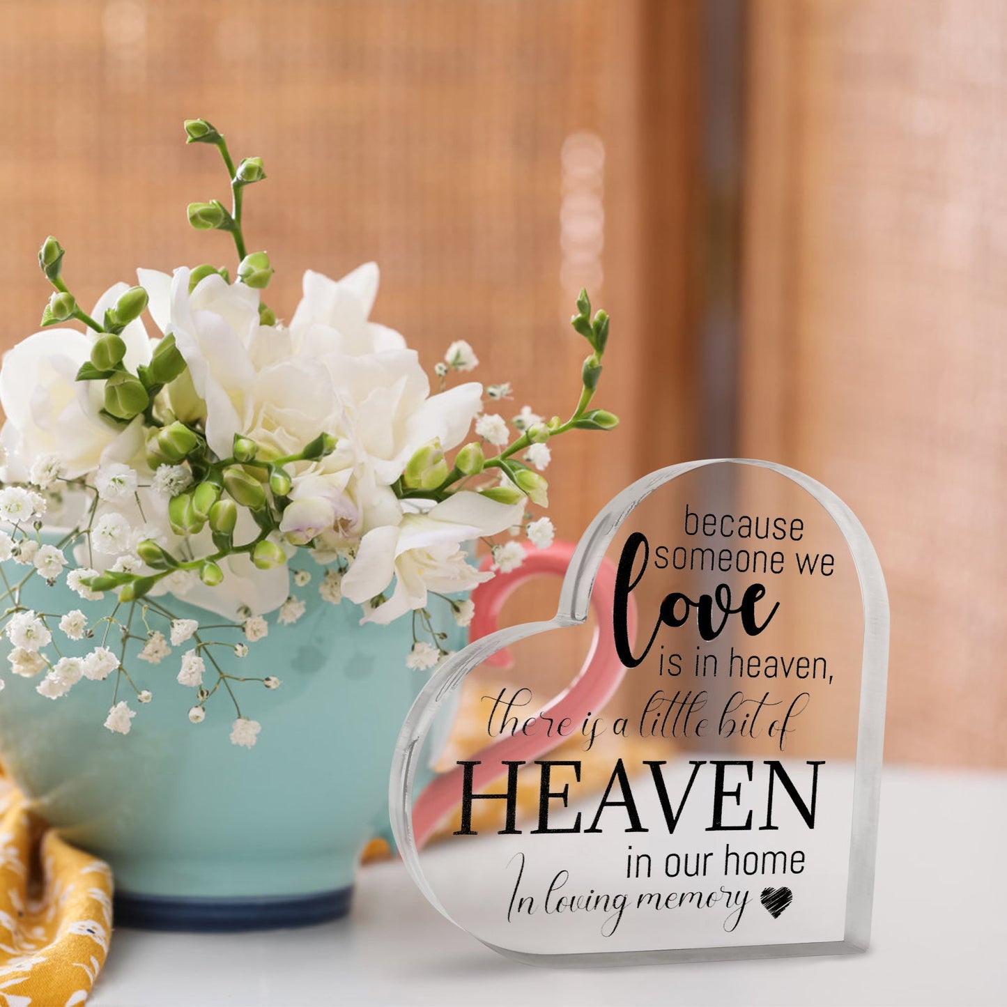 Acrylic Memorial Heart - Heaven In Our Home - Concordia Style Boutique