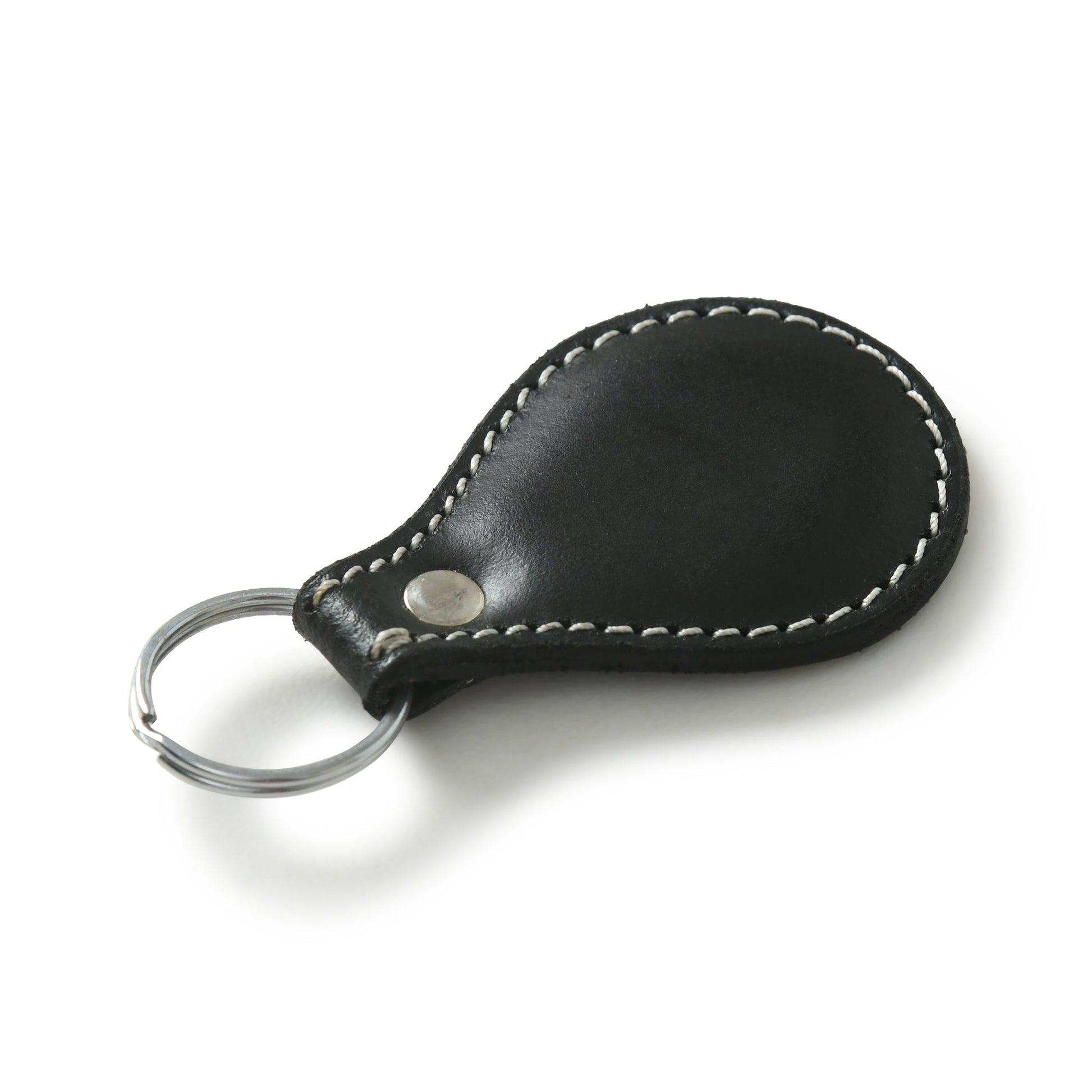 Black Oval Leather Keyring - Concordia Style Boutique
