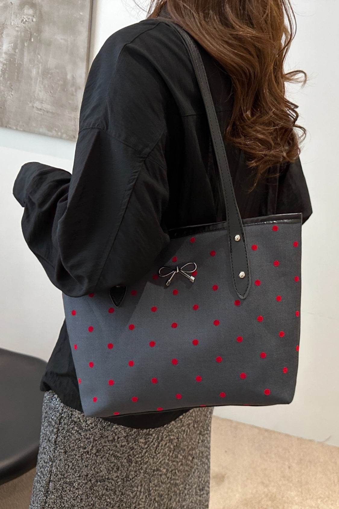 Bow Trim Polyester Tote Bag - Concordia Style Boutique