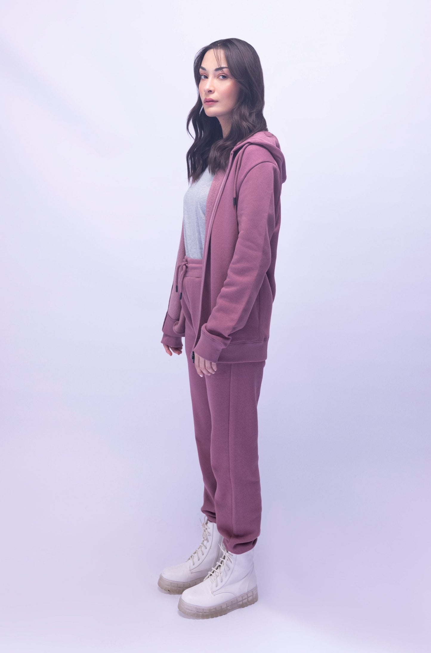 Zipper Hoodie - Mauve Pink - Concordia Style Boutique