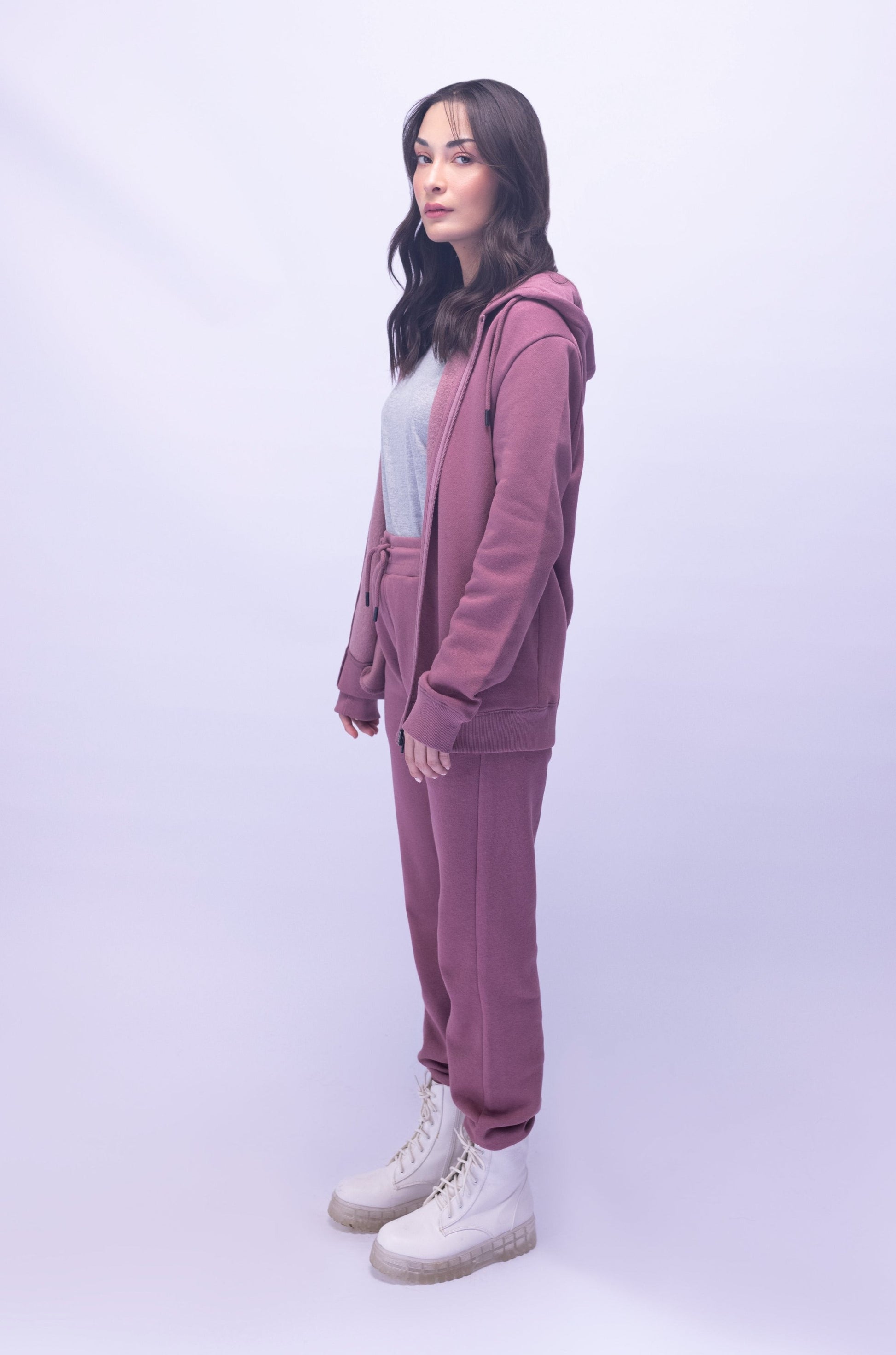 Zipper Hoodie - Mauve Pink - Concordia Style Boutique