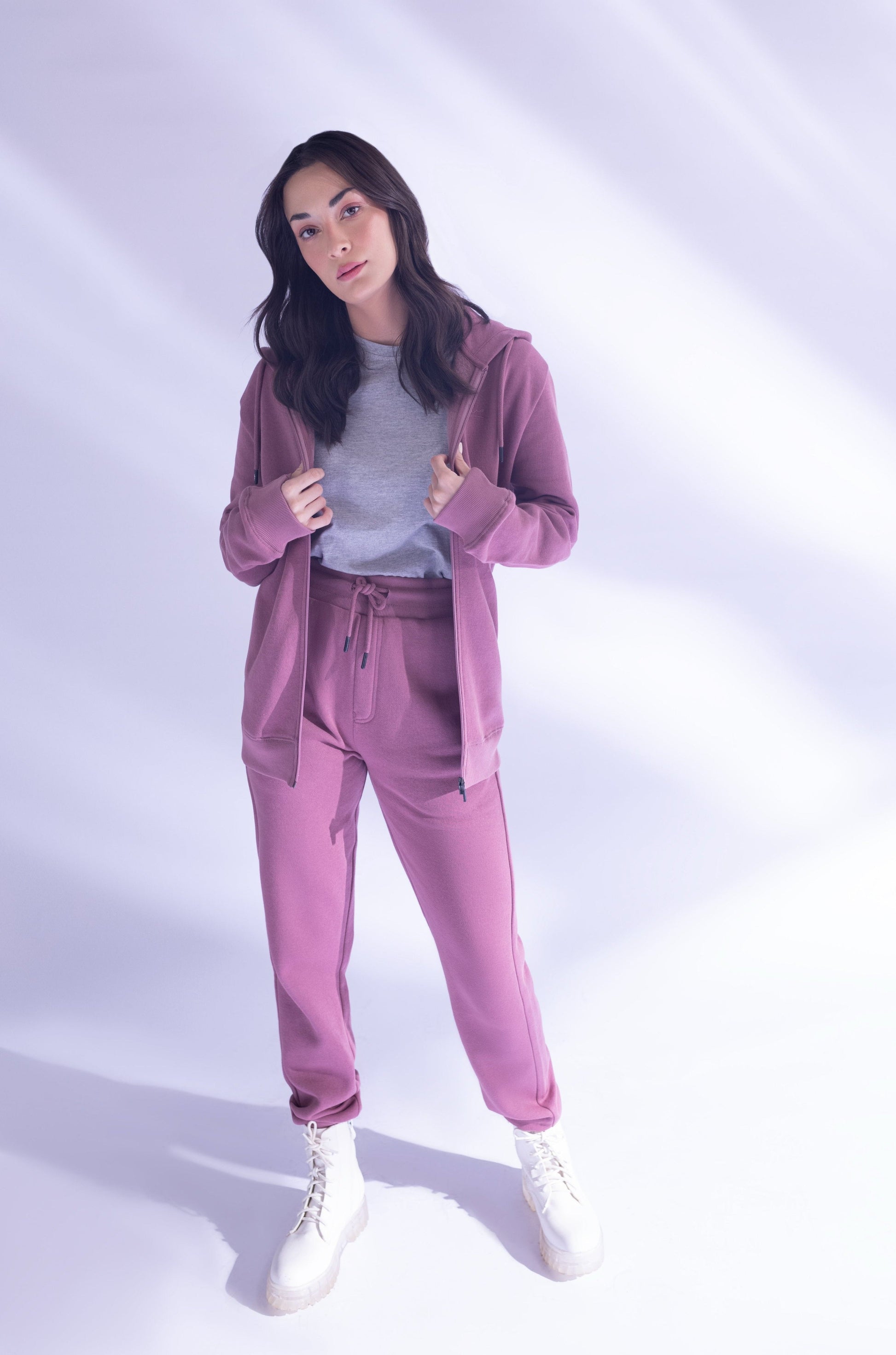 Zipper Hoodie - Mauve Pink - Concordia Style Boutique