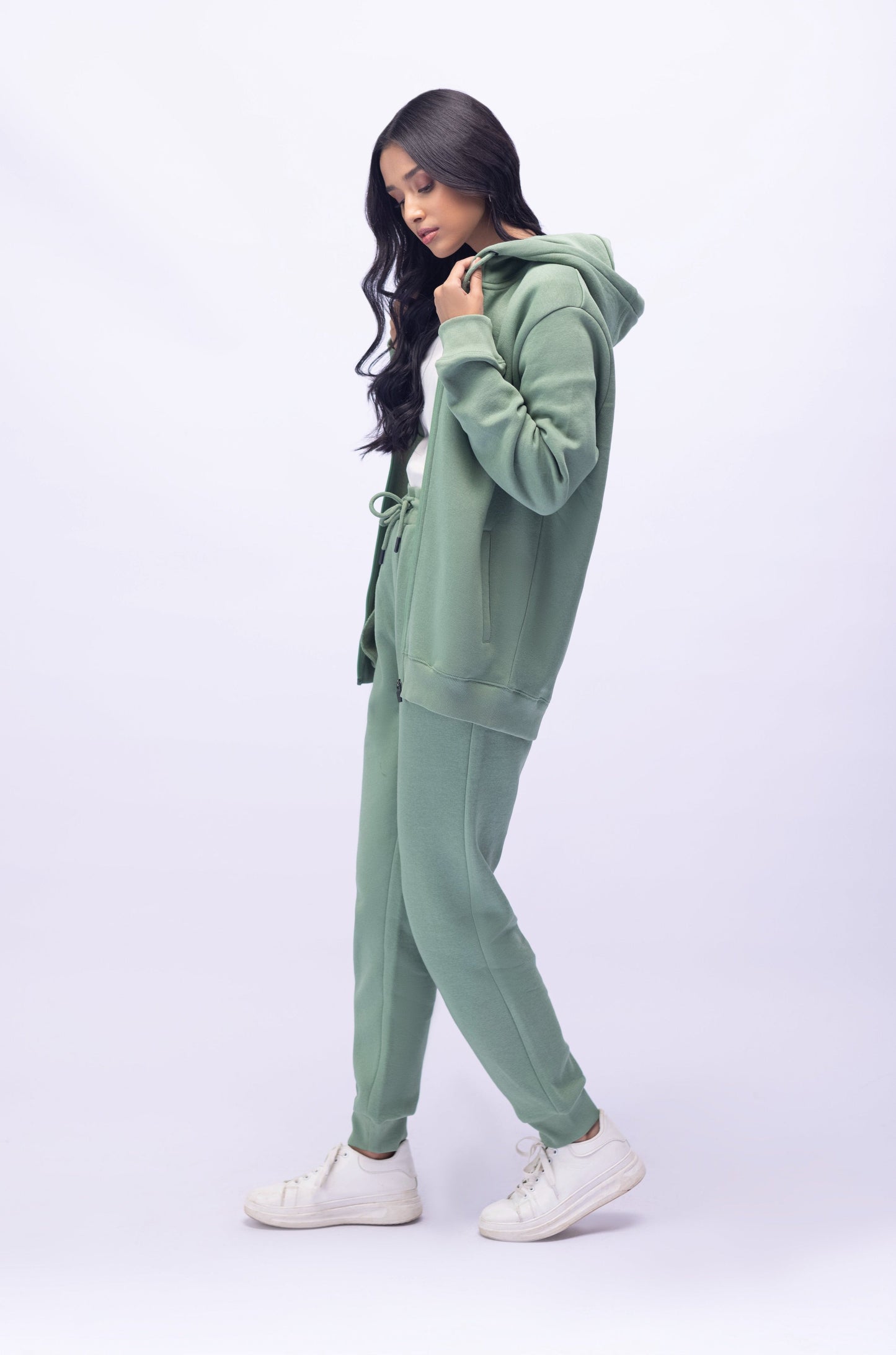 Zipper Hoodie - Sage Green - Concordia Style Boutique