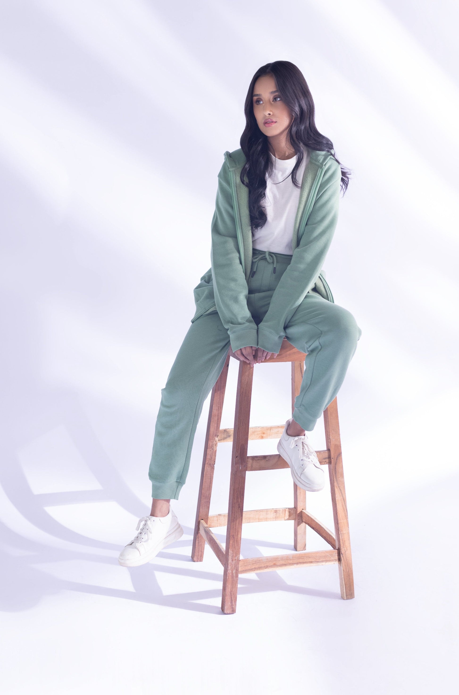 Zipper Hoodie - Sage Green - Concordia Style Boutique