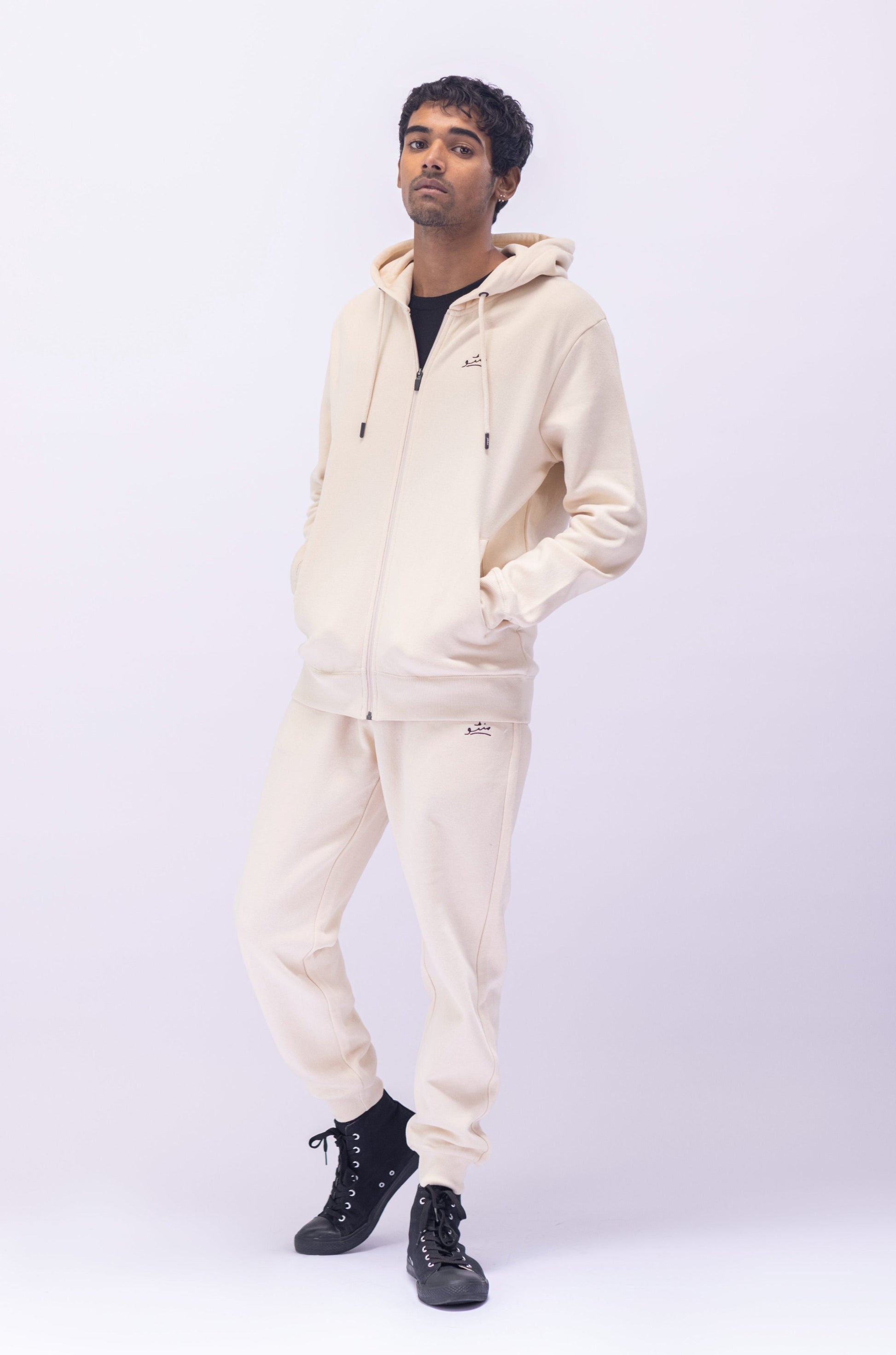 Zipper Hoodie - White Sand - Concordia Style Boutique