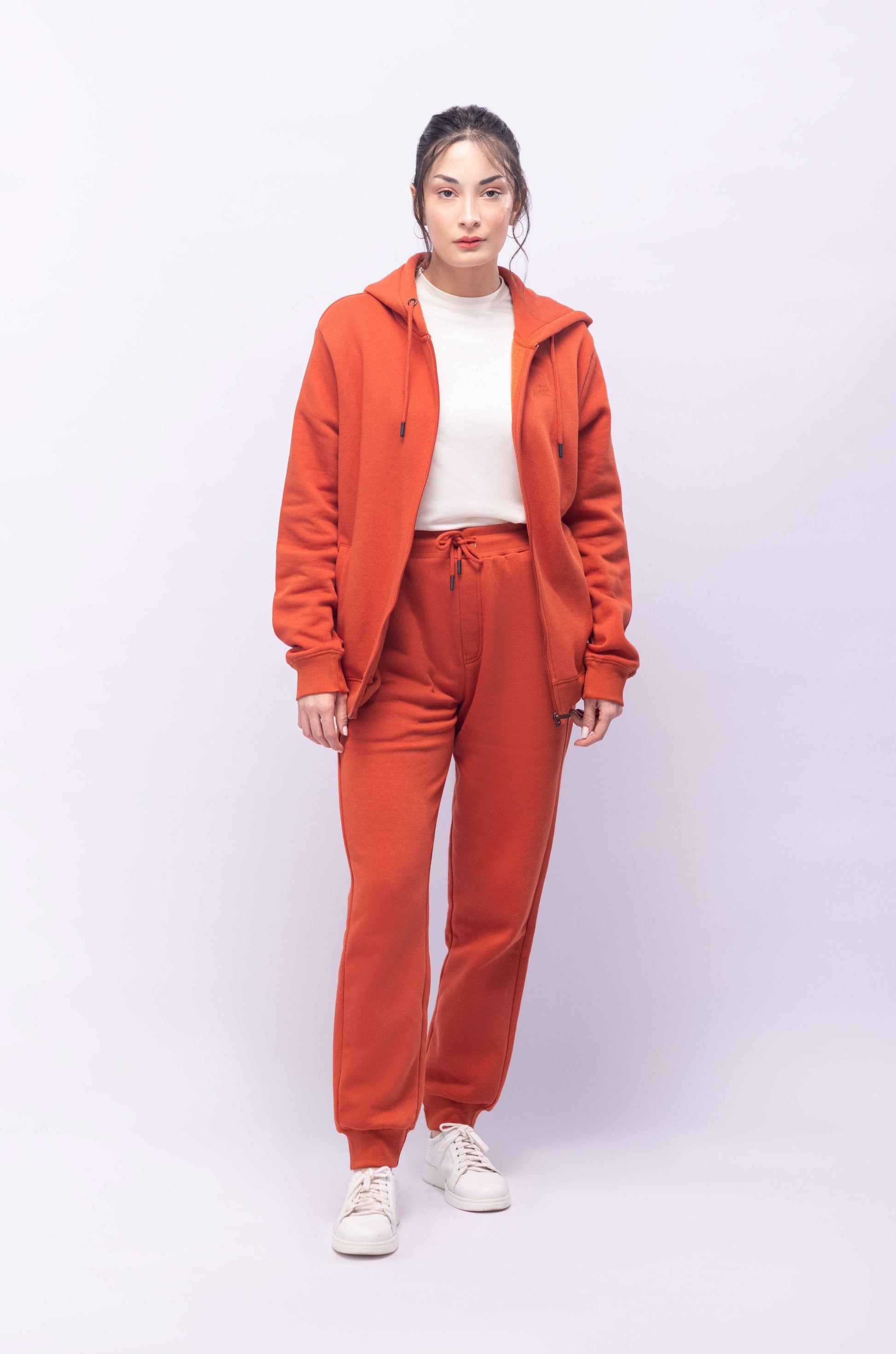 Zipper Hoodie - Rust Orange - Concordia Style Boutique