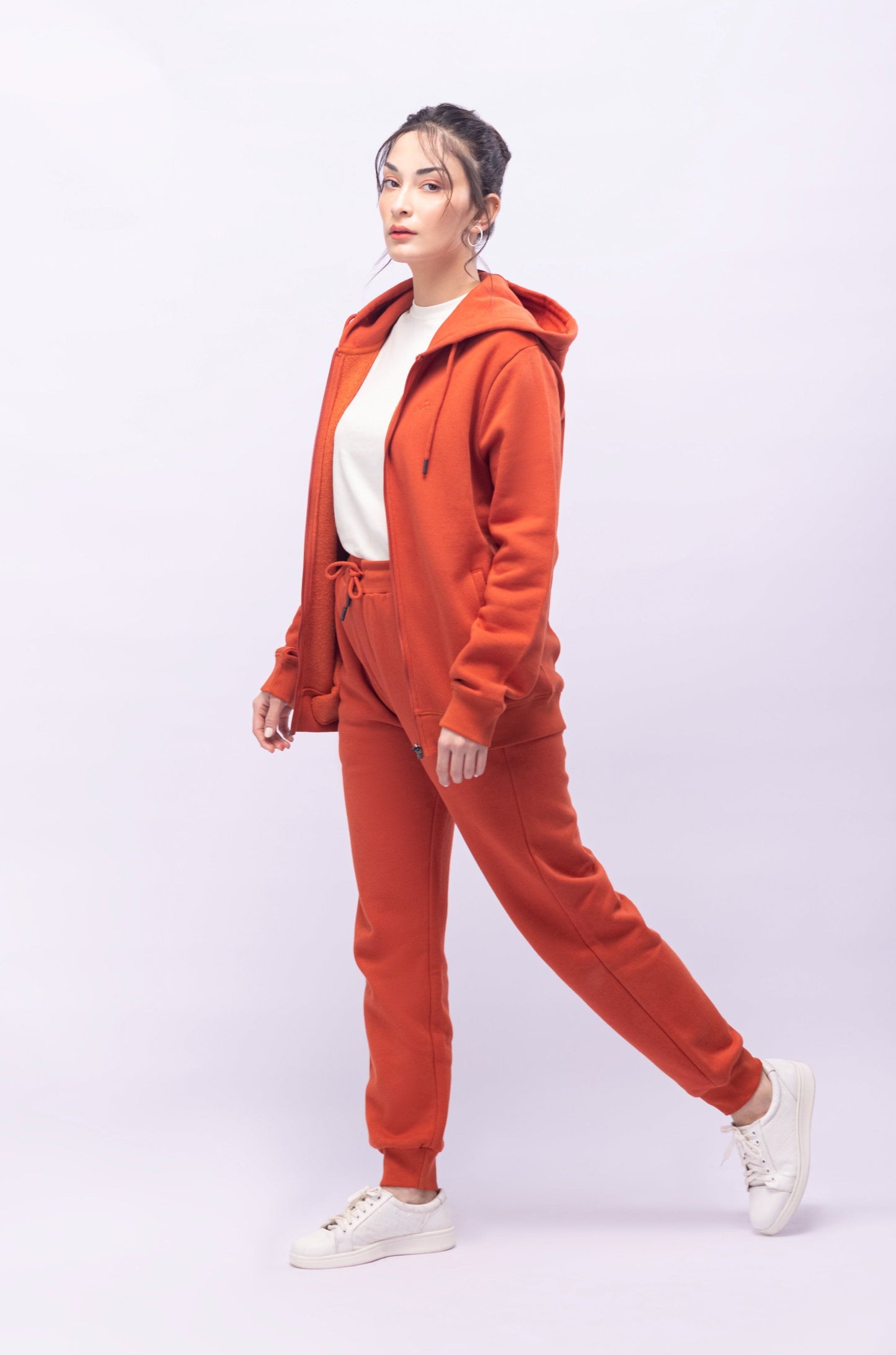 Zipper Hoodie - Rust Orange - Concordia Style Boutique