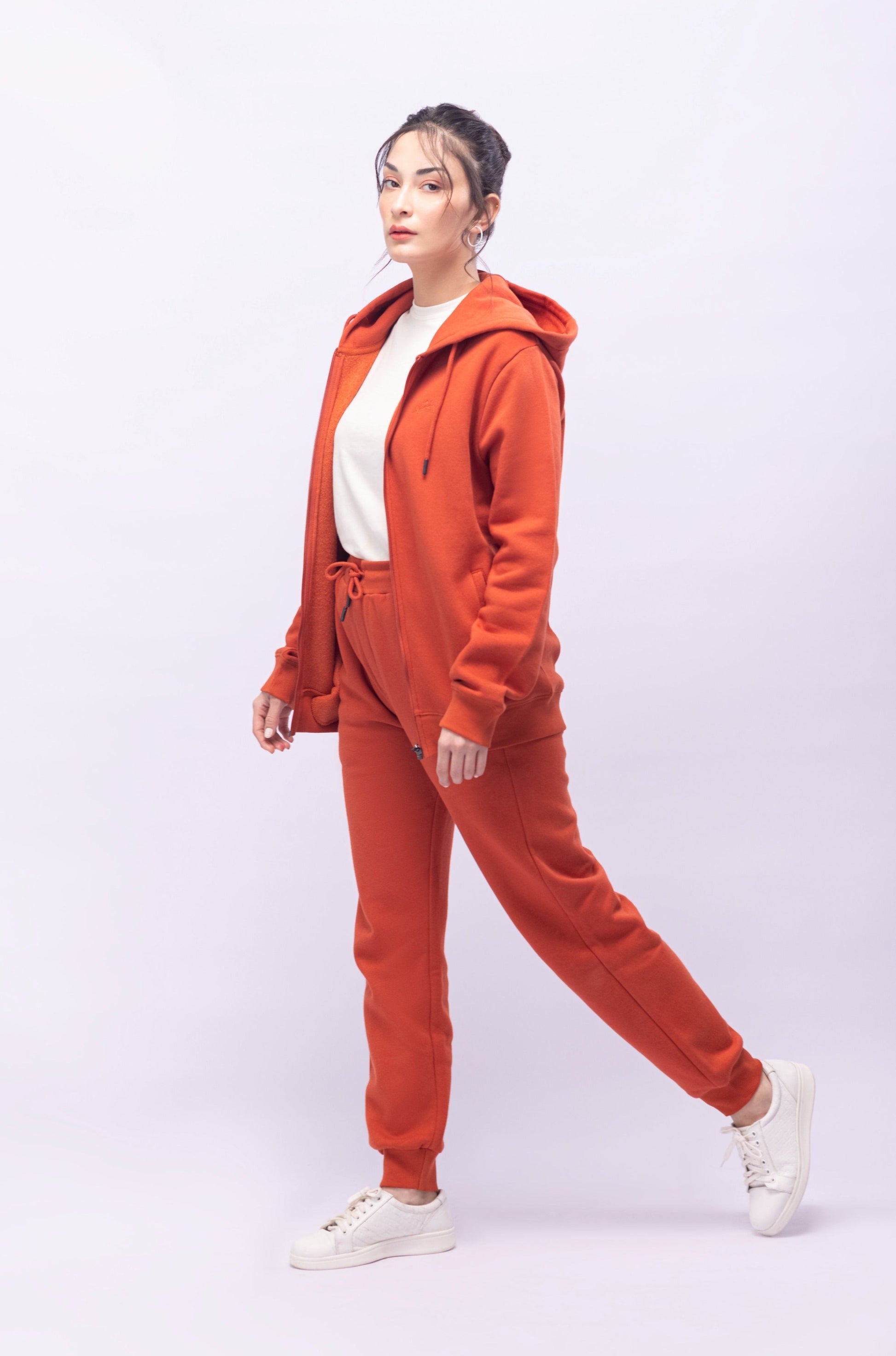 Zipper Hoodie - Rust Orange - Concordia Style Boutique