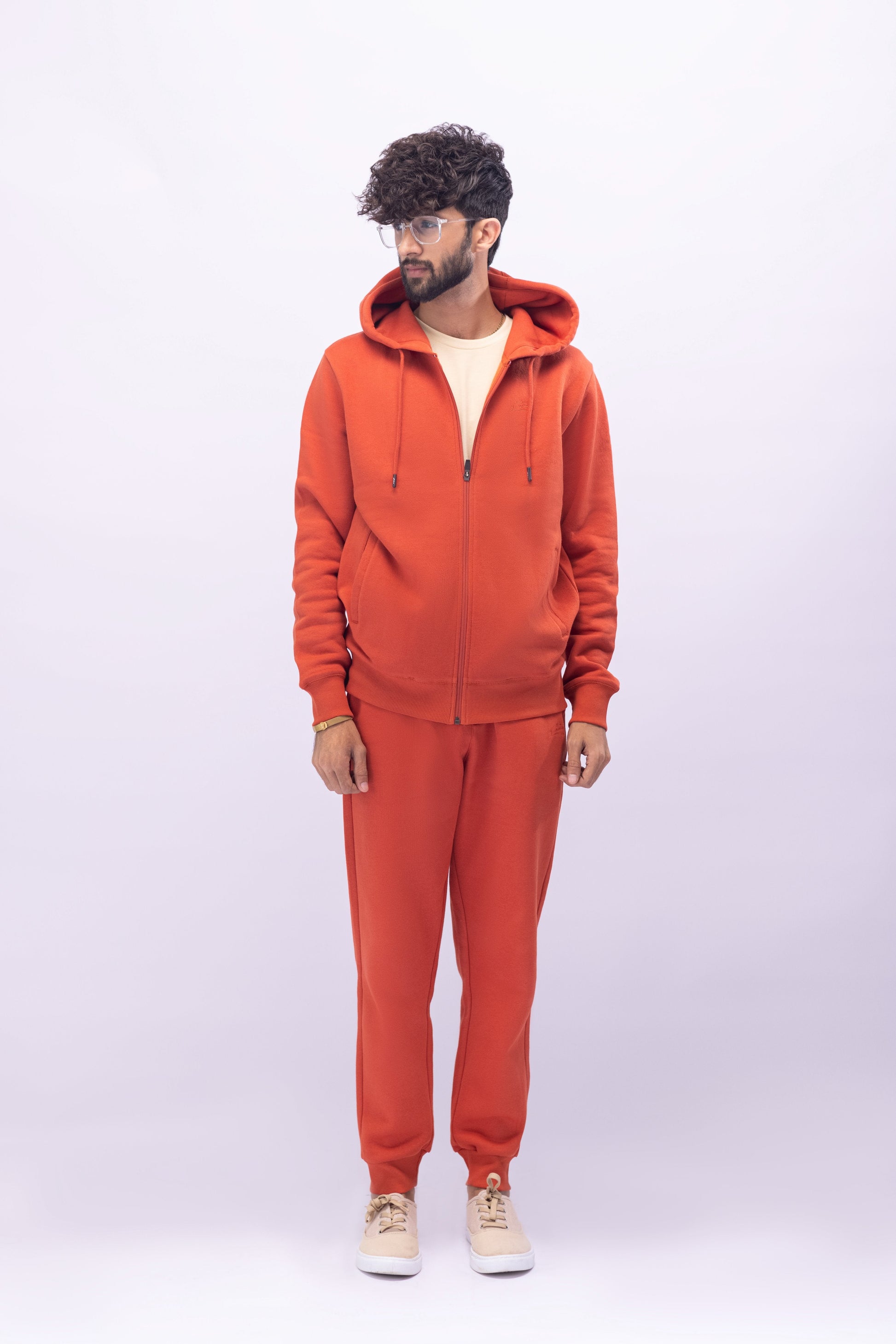 Zipper Hoodie - Rust Orange - Concordia Style Boutique