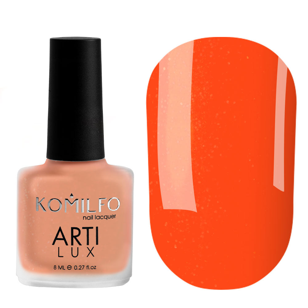 KOMILFO ARTILUX 035 NAIL REGULAR POLISH(NOT A GEL)(ORANGE, WITH SHIMMER), 8 ML 222035
